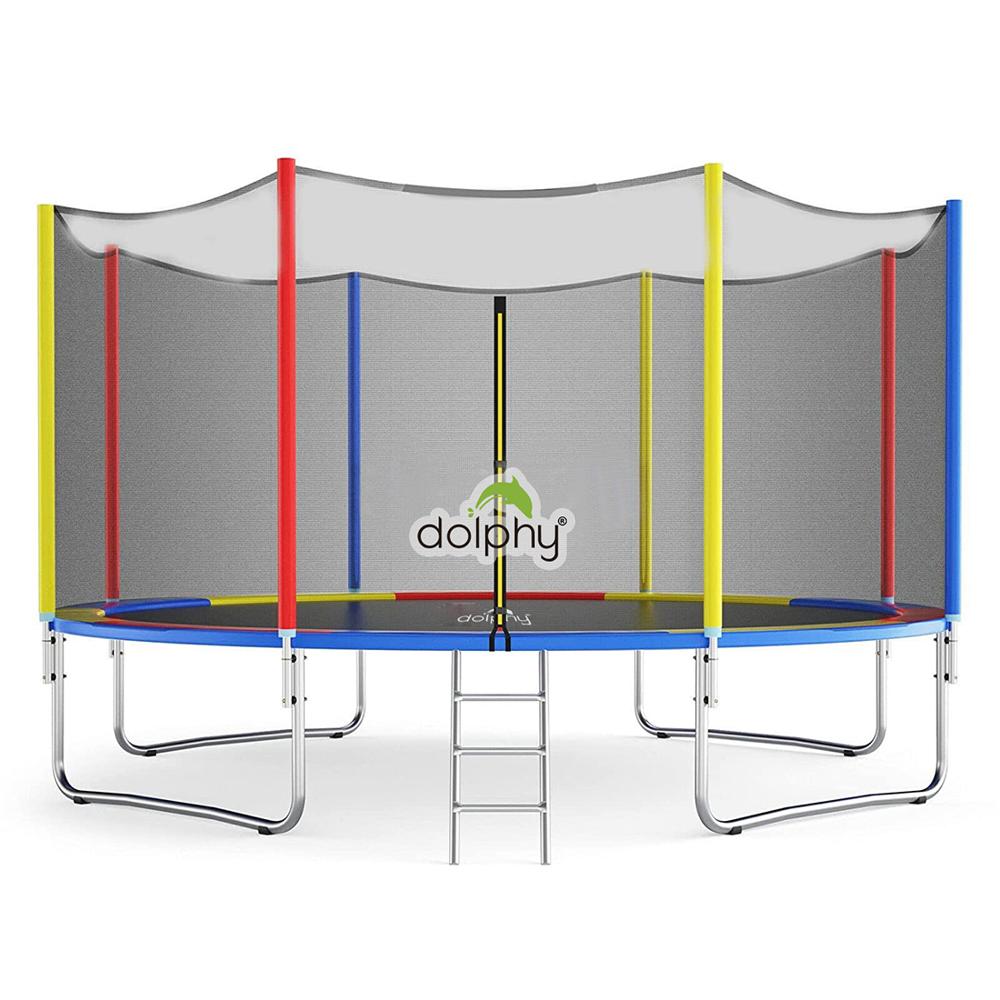 Dolphy 10 Feet Multi colour Jumping Trampoline with Enclosure