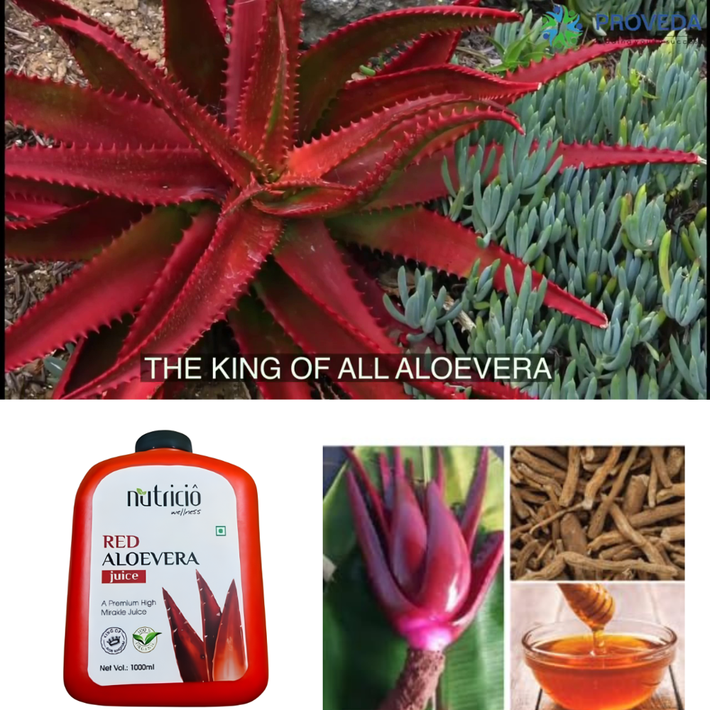 Nutricio wellness Mirakle Red Aloe Vera Juice 1000ml Pack of 1 Skin Rejuvenator & Immunity Support Wellness Drink