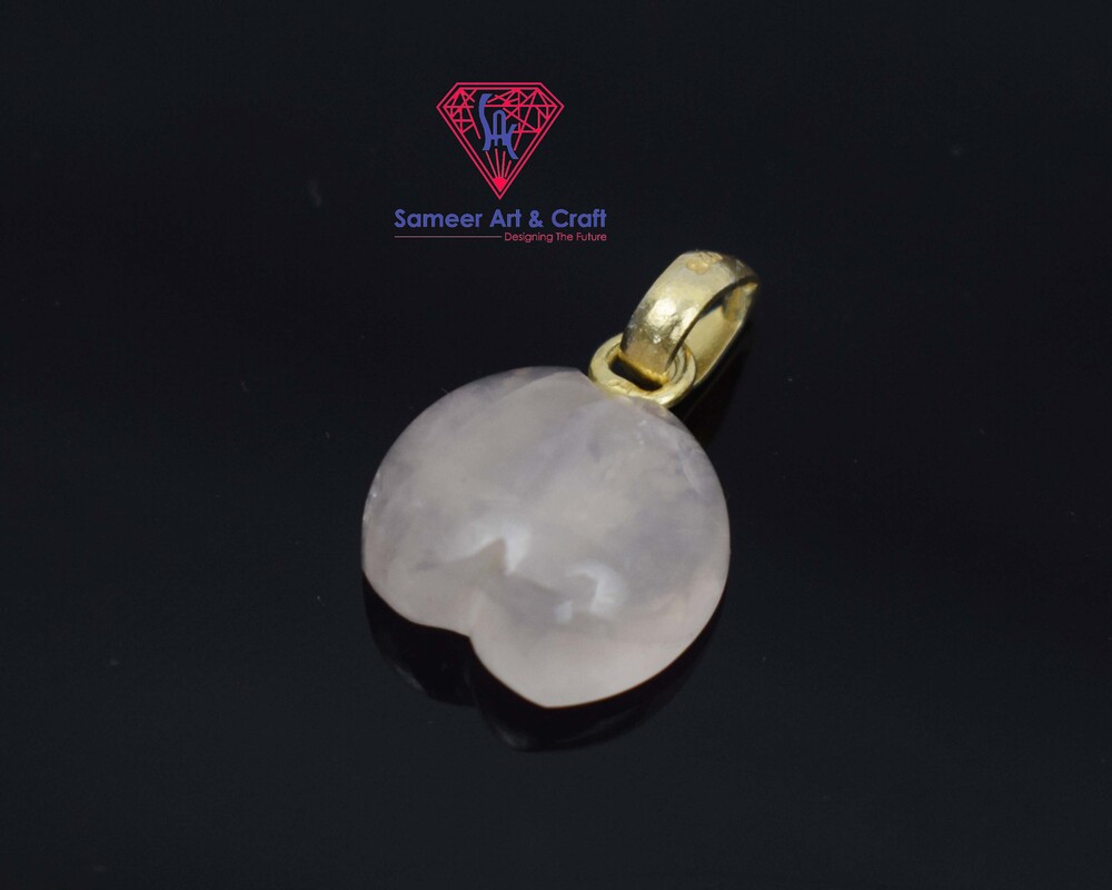 Rose Quartz Gemstone Pendant 925 Sterling Silver Heart Shape