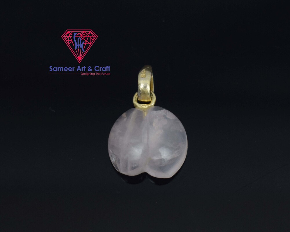 Rose Quartz Gemstone Pendant 925 Sterling Silver Heart Shape