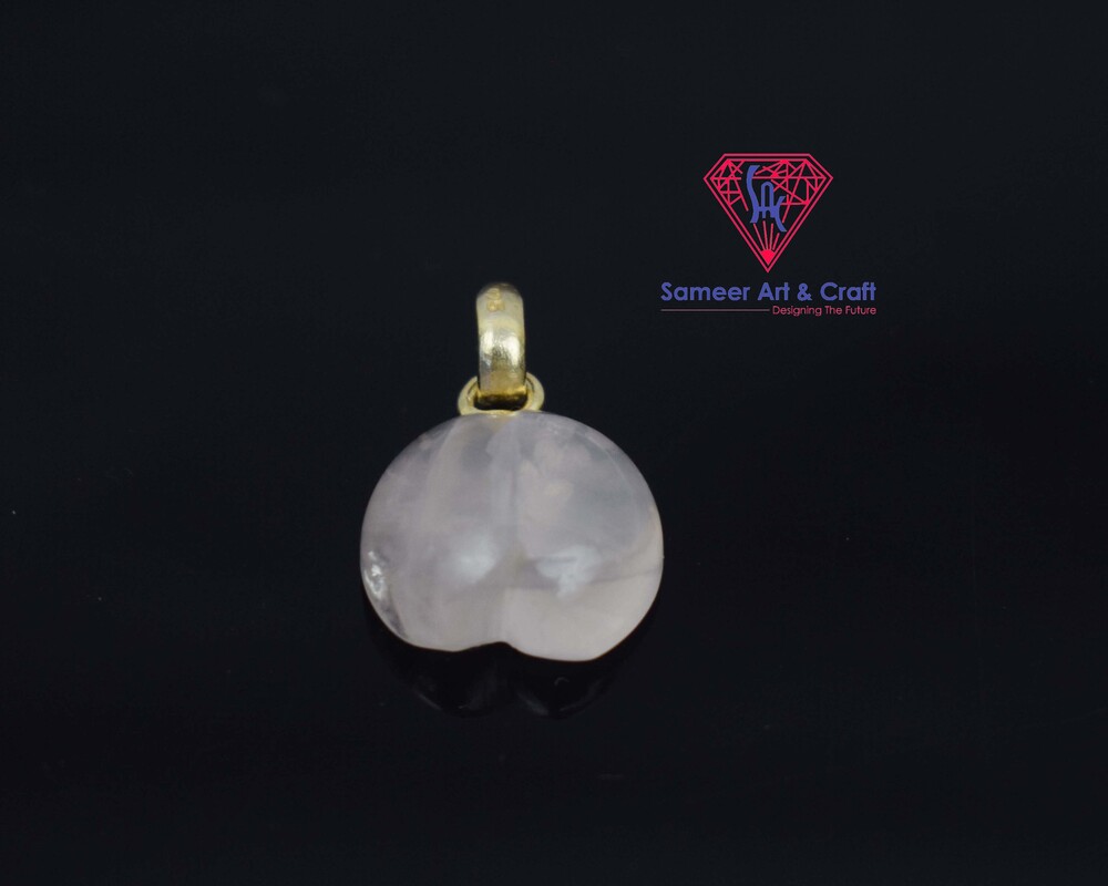 Rose Quartz Gemstone Pendant 925 Sterling Silver Heart Shape