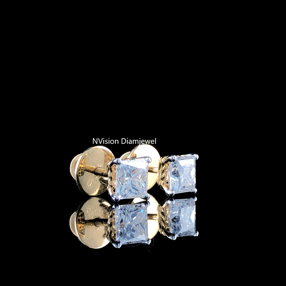 Sparkling Princess LabGrown Diamond Gold Studs