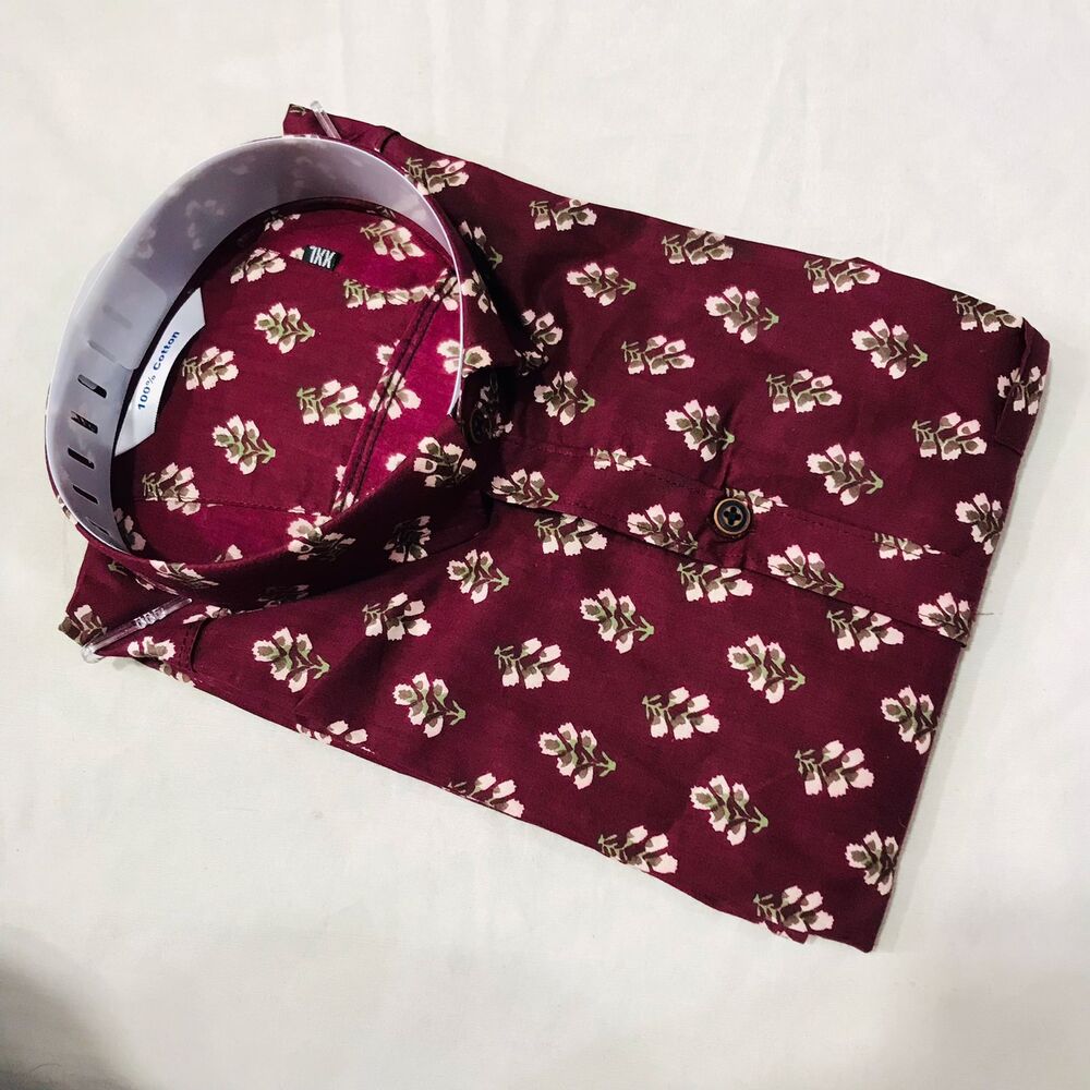 Sanganeri Cotton Printed Half Sleeves - Chest Size: 48