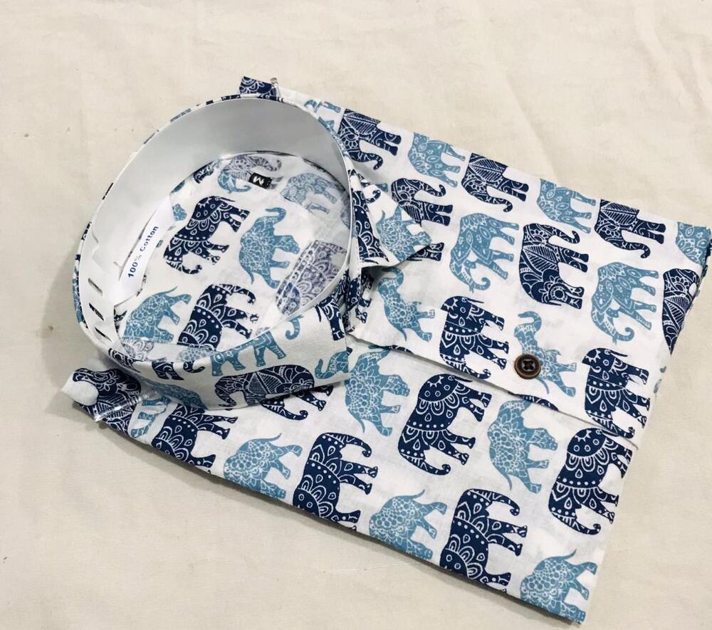Sanganeri Cotton Printed Half Sleeves - Chest Size: 48