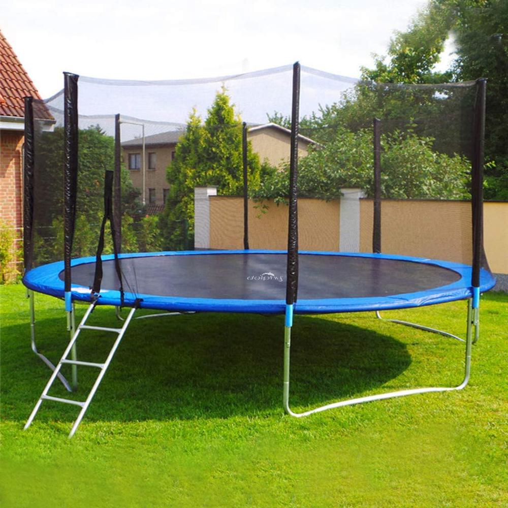 Dolphy 14 Ft Jumping Trampoline With Enclosure (Blue & Black) - Dimensions: 149.5 X 51 X 28 Centimeter (Cm)