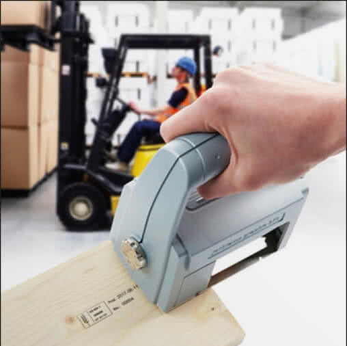 Portable electronic stamp printer for Integrated goods management