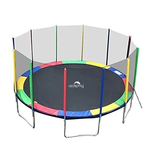 Dolphy 16 Ft Jumping Trampoline With Enclosure Net - Color: Multi
