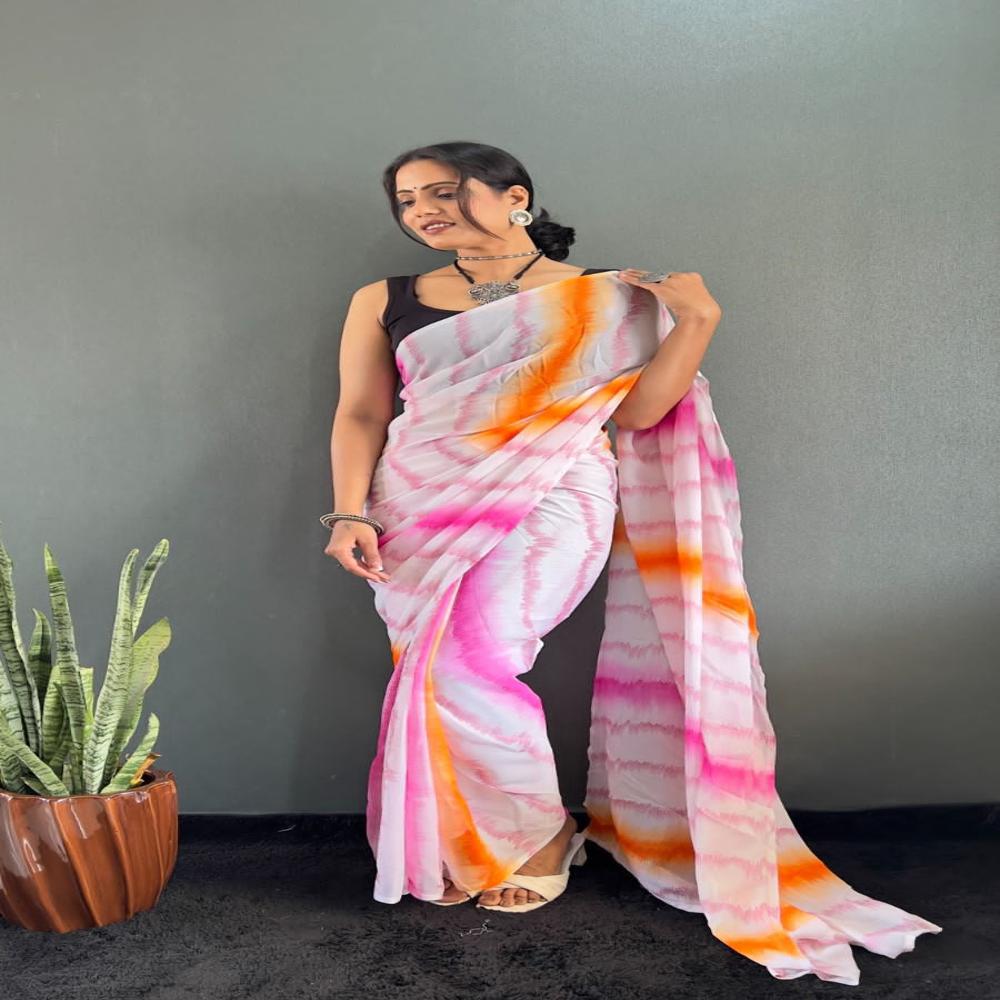 Saree Set - Design: Printed