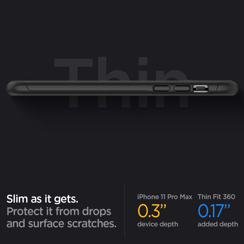 Spigen 360 Cover Case For Iphone 11 Pro Max- Black - Body Material: Polycarbonate
