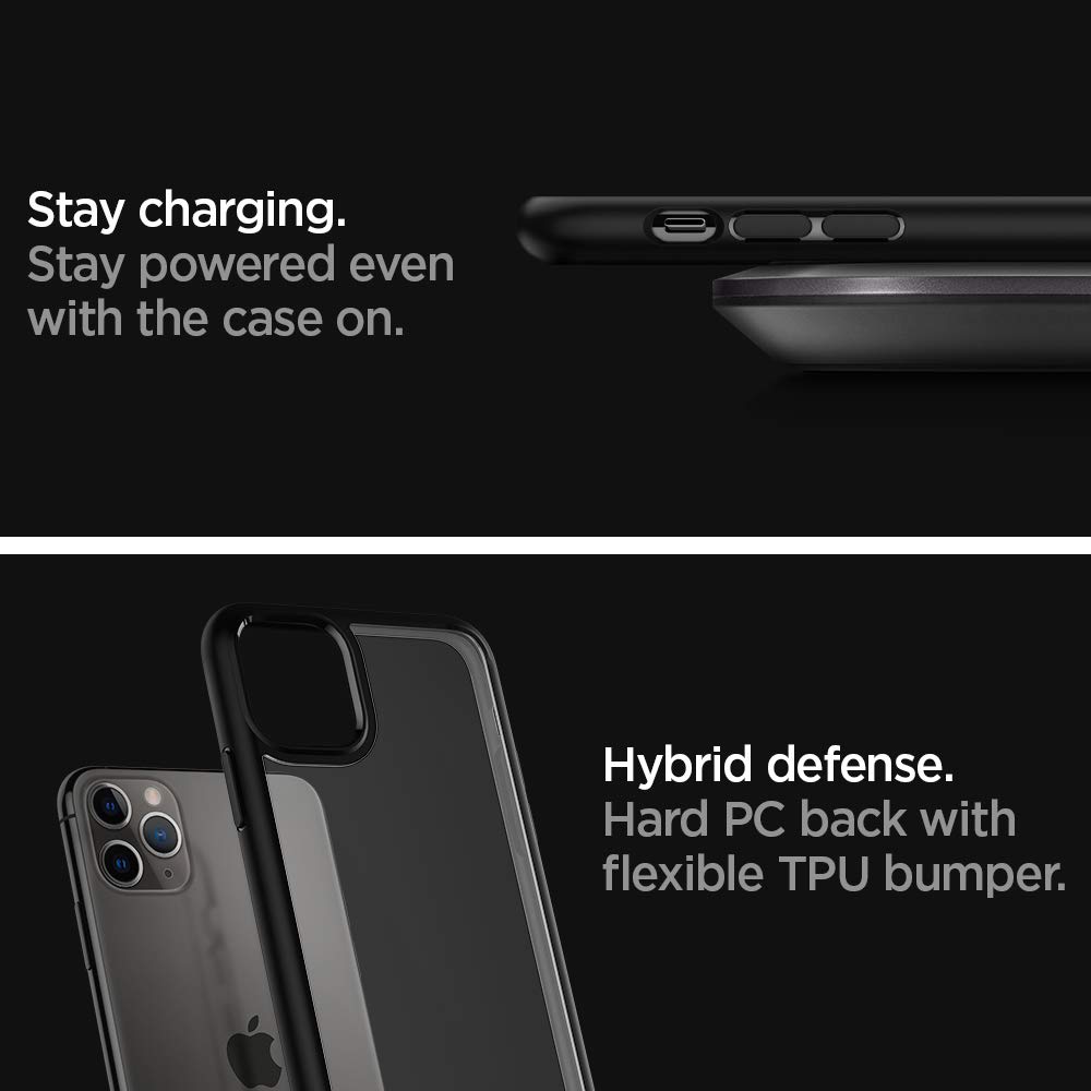 Spigen Back Cover Case For Iphone 11 Pro- Matte Black - Body Material: Tpu And Polycarbonate