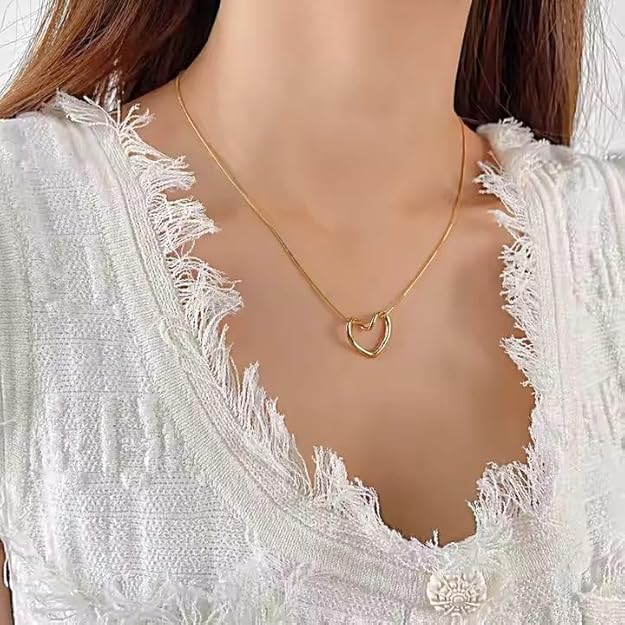 Anti-Tarnish(AT)Twisted Heart Pendant Necklace