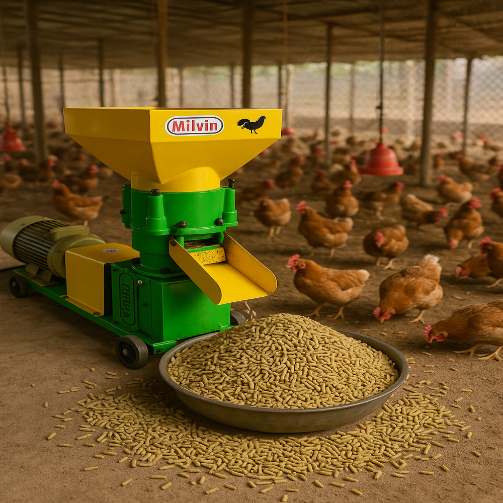 Milvin Agro Machinery Animal Feed Making Machine - Color: Green