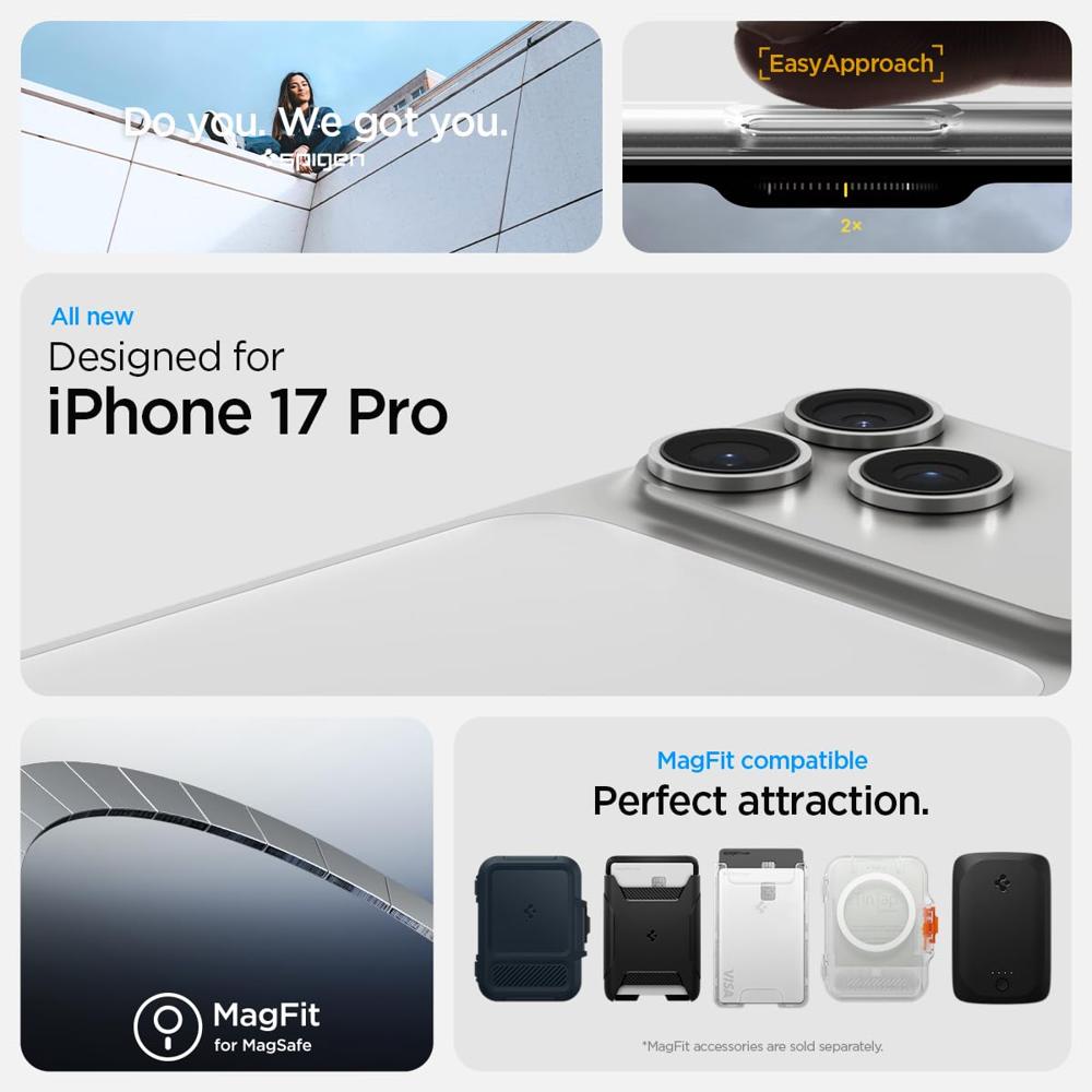 Spigen Cover Case For Iphone 17 Pro- Clear White - Body Material: Polycarbonate