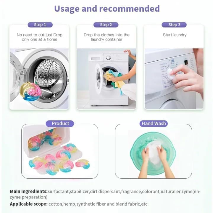 5 In 1 Laundry Liquid Detergent Cleaning Tablets Pods