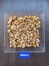 Yellow Round Marble Pebbles For Landscaping Decoration Garden Pathway