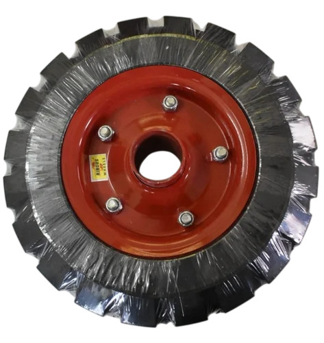 16X4 Inch Solid Rubber Wheels - Color: Red And Black