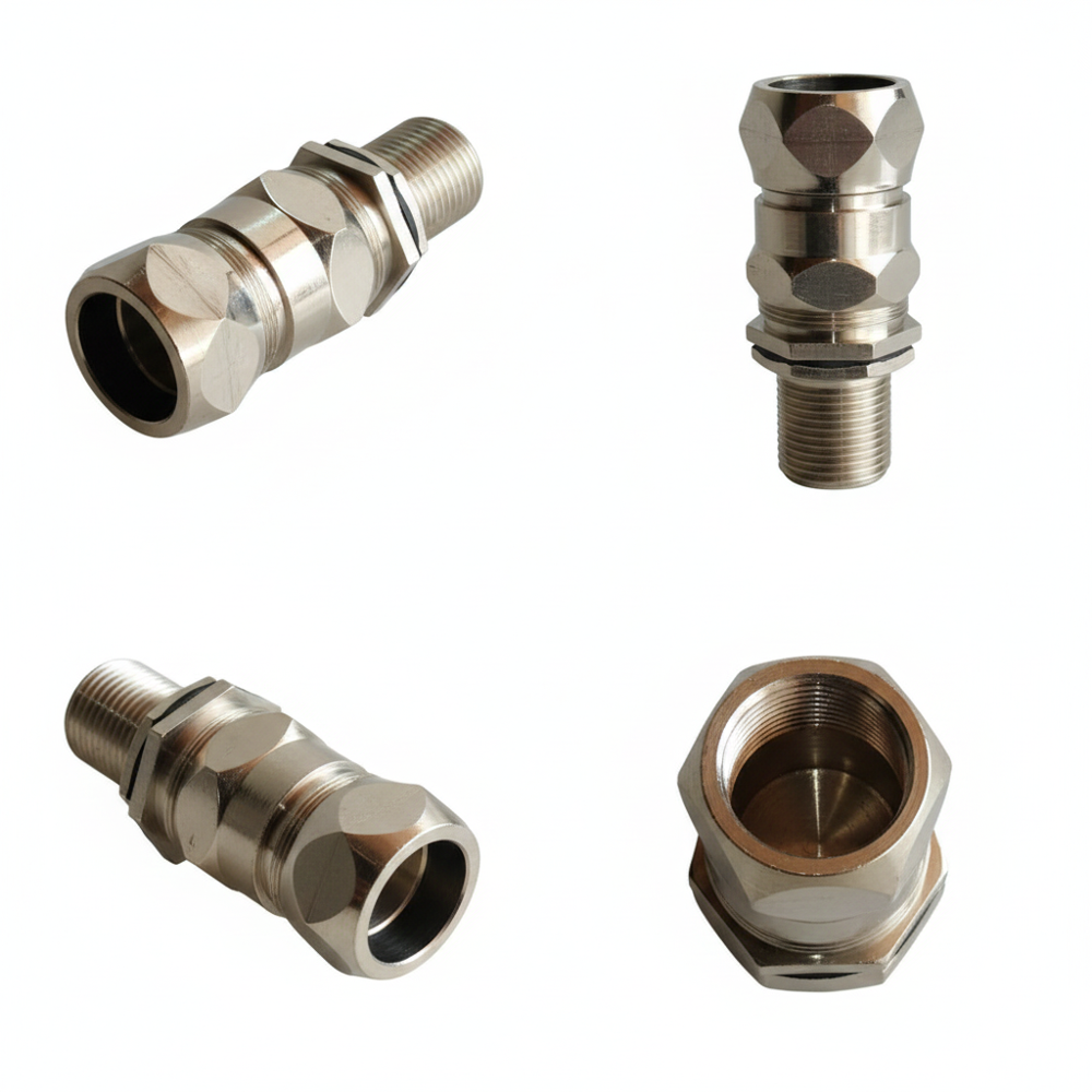35mm Double Compression Brass Cable Glands - Color: Sliver
