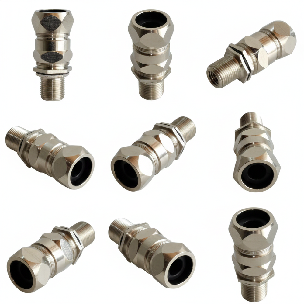 35mm Double Compression Brass Cable Glands - Color: Sliver