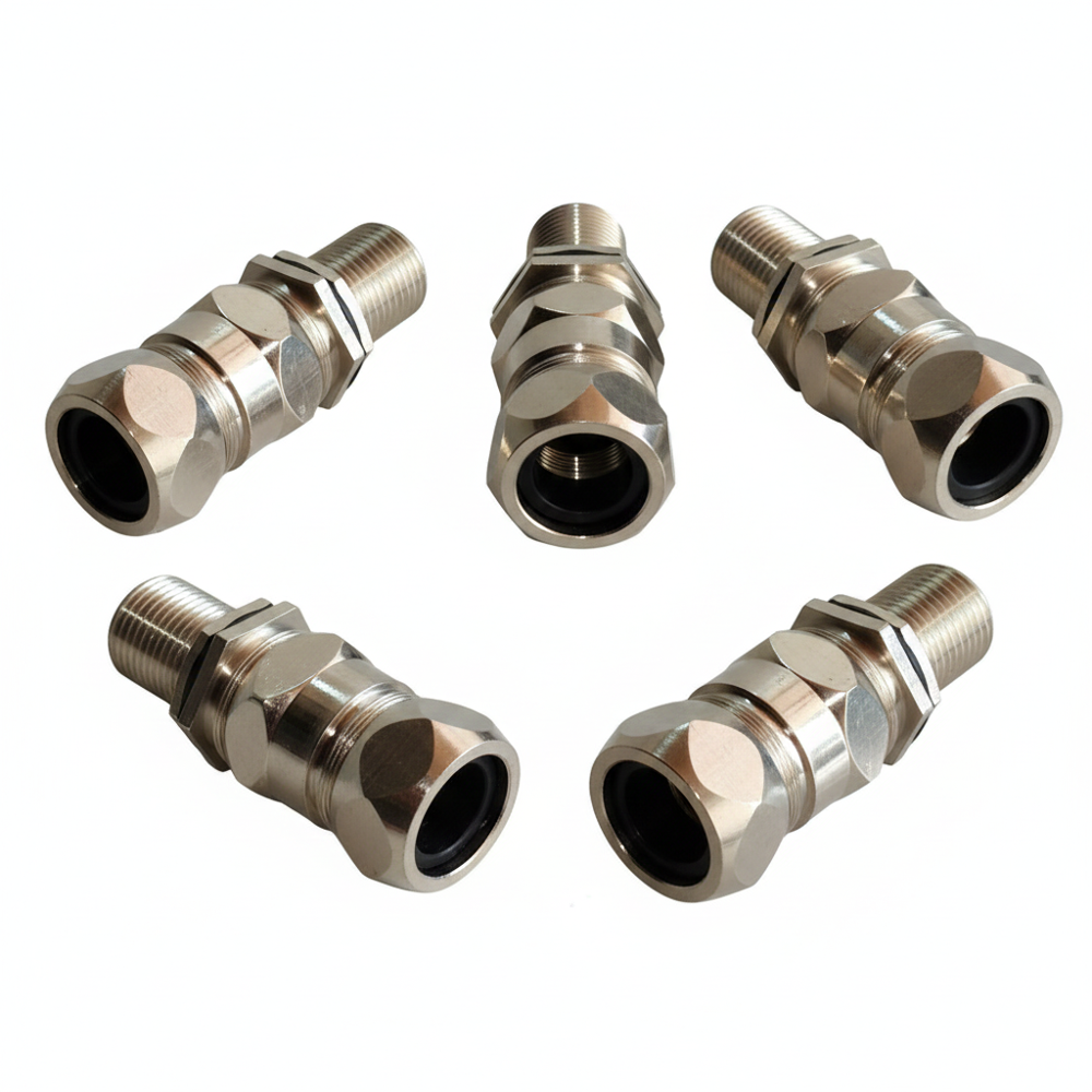 35mm Double Compression Brass Cable Glands - Color: Sliver