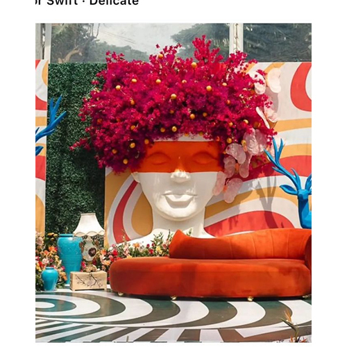 Fiber Carnival Face Sculpture