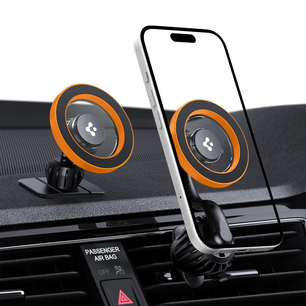 Spigen Magnetic Air Vent Car Mobile Holde- Orange - Feature: Good Quality