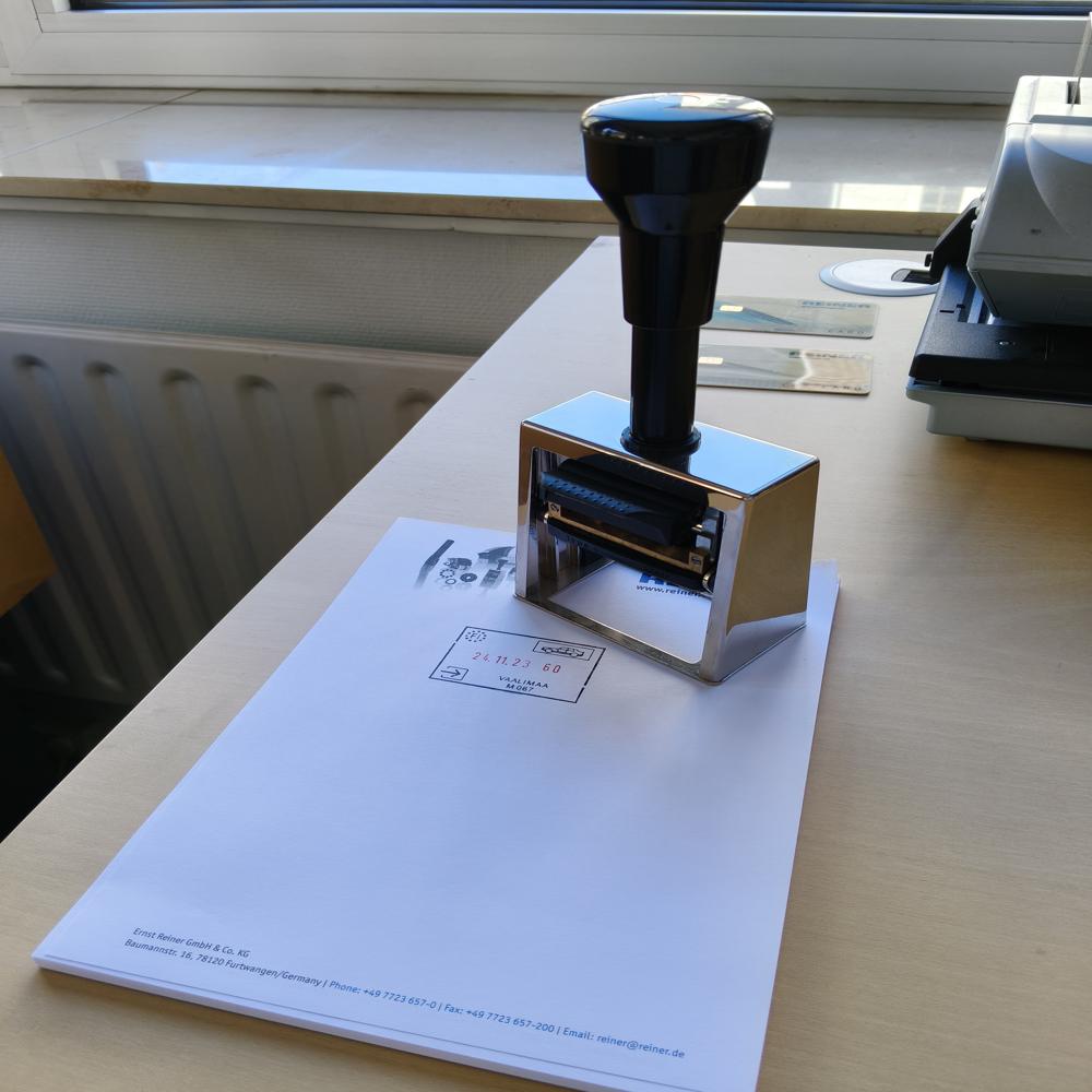 Passport Control Stamp - Advantage: No Power Required