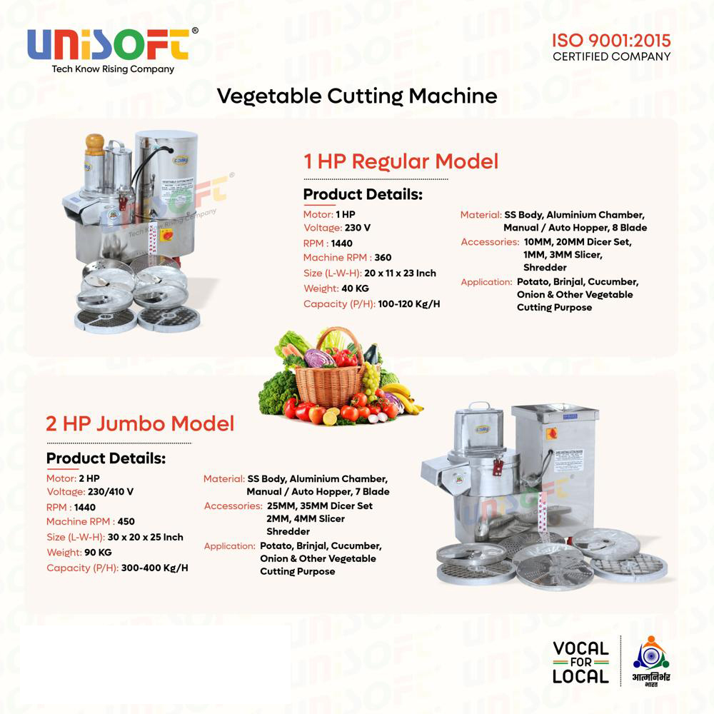 Vegetable Slicing Machine - Capacity: 80 Kg/Hr