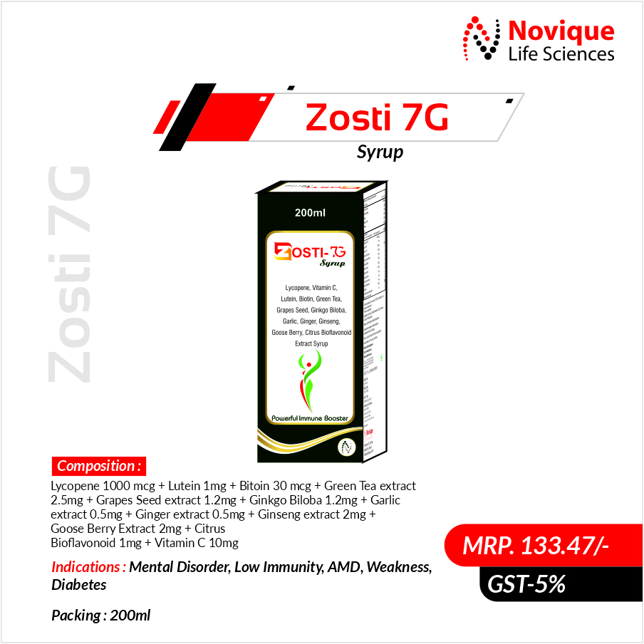 Lycopene 1000 mcg + Lutein 1mg + Bitoin 30 mcg + Green Tea 2.5mg + Grapes Seed 1.2mg + Ginkgo Biloba 1.2mg + Garlic 0.5mg + Ginger 0.5mg + Ginseng 2mg + Goose Berry 2mg + Citrus Bioflavonoid 1mg + Vitamin C 10mg