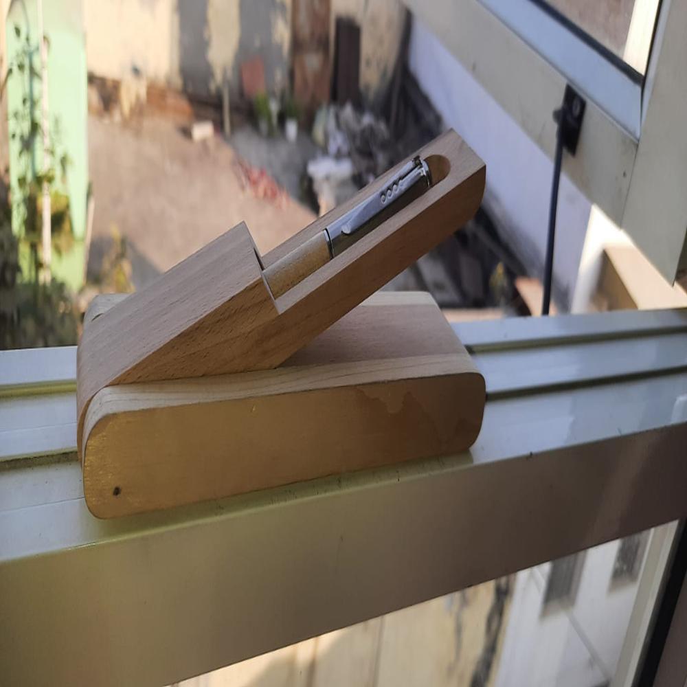 Wooden Pen Stand - Material: Wood