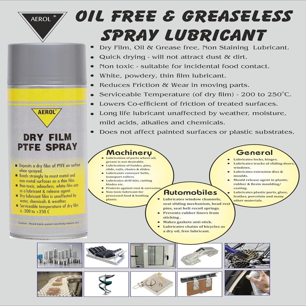 Pressurized Liquid Aerol Dry Film PTFE Spray