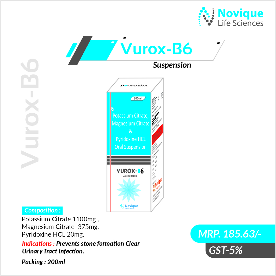 Potassium Citrate 1100mg + Magnesium Citrate 375 mg + Pyridoxine Hcl 20mg (Suspension)