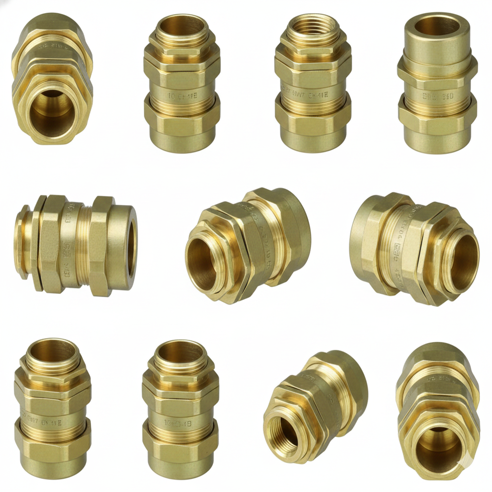 50s Cw 4pt Brass Cable Glands - Color: Golden
