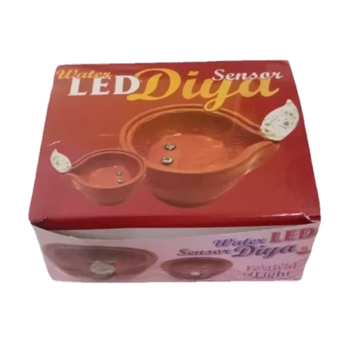 Water Sensor Diya - High-quality Plastic, Standard Size, Elegant Brown Color | Automatic Led Light Activation With Water Sensor Feature