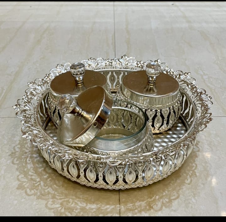Dry Fruit Bowl Set - Color: Silver