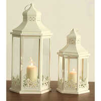 Victorian Style Candle Lanterns - Color: White