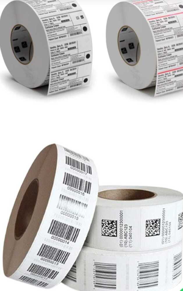 Barcode Plane Die Cut Label - Color: White