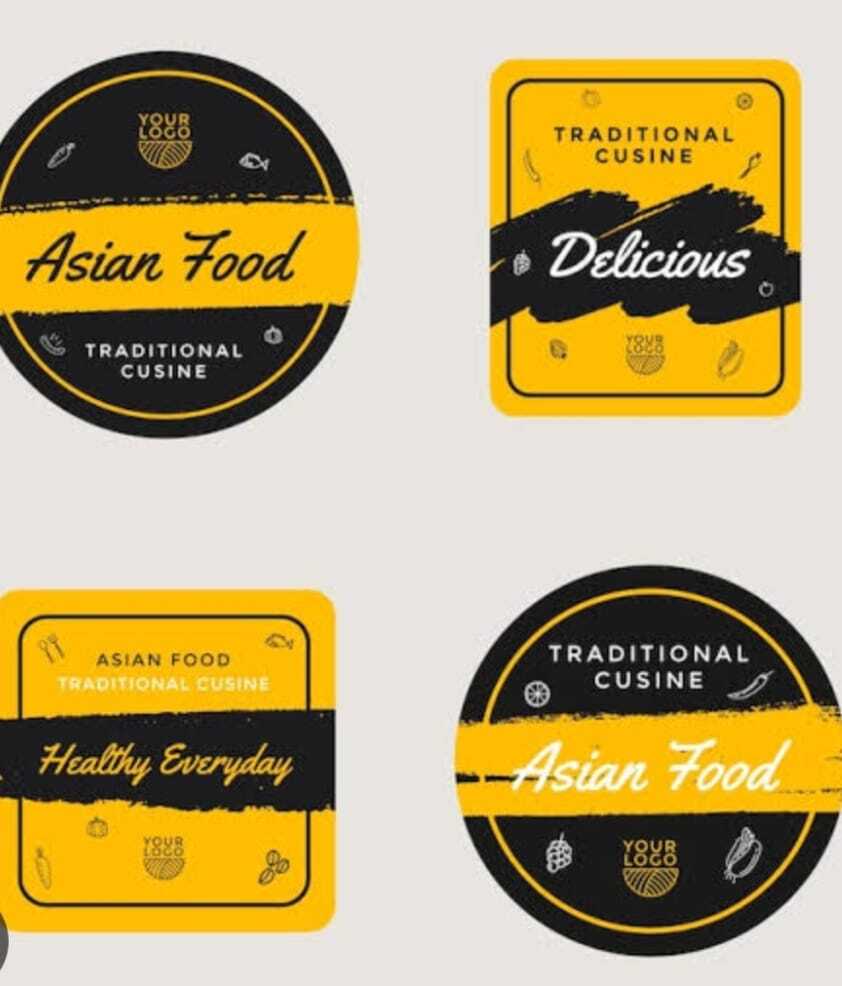 Food And FMCG Goods Products Labels