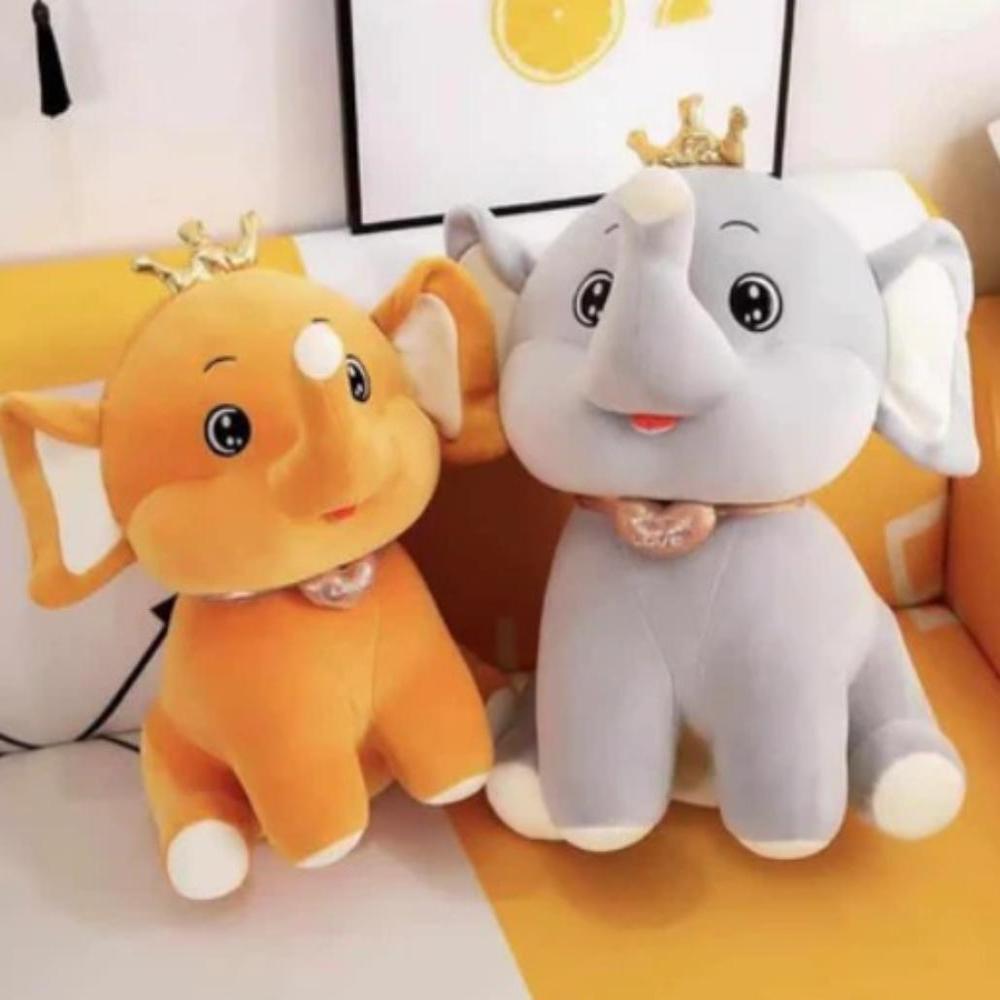 SOFT TOY CROWN ELEPHANT