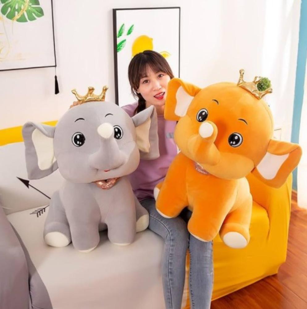SOFT TOY CROWN ELEPHANT