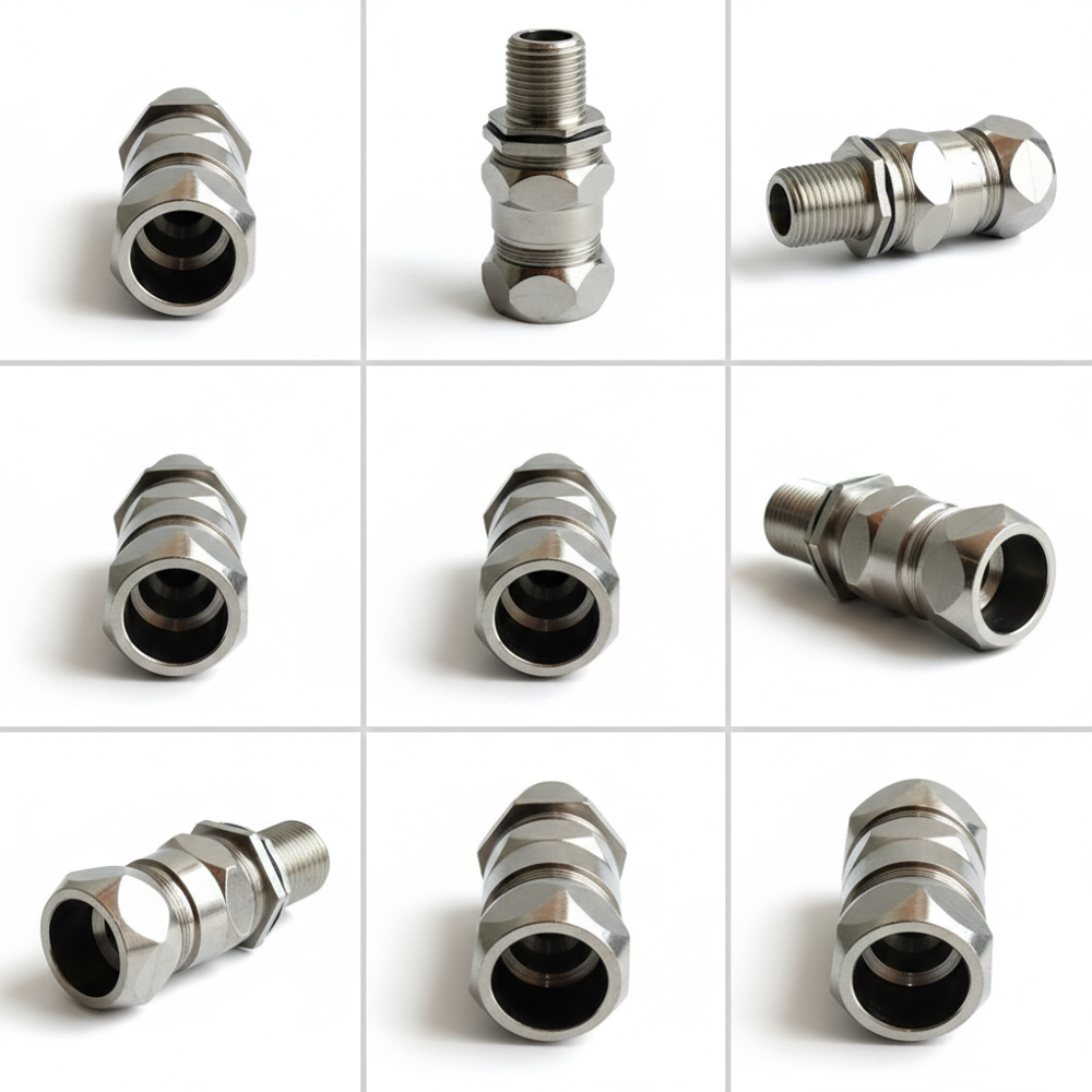10mm Double Compression Brass Cable Glands - Features: Easy To Install