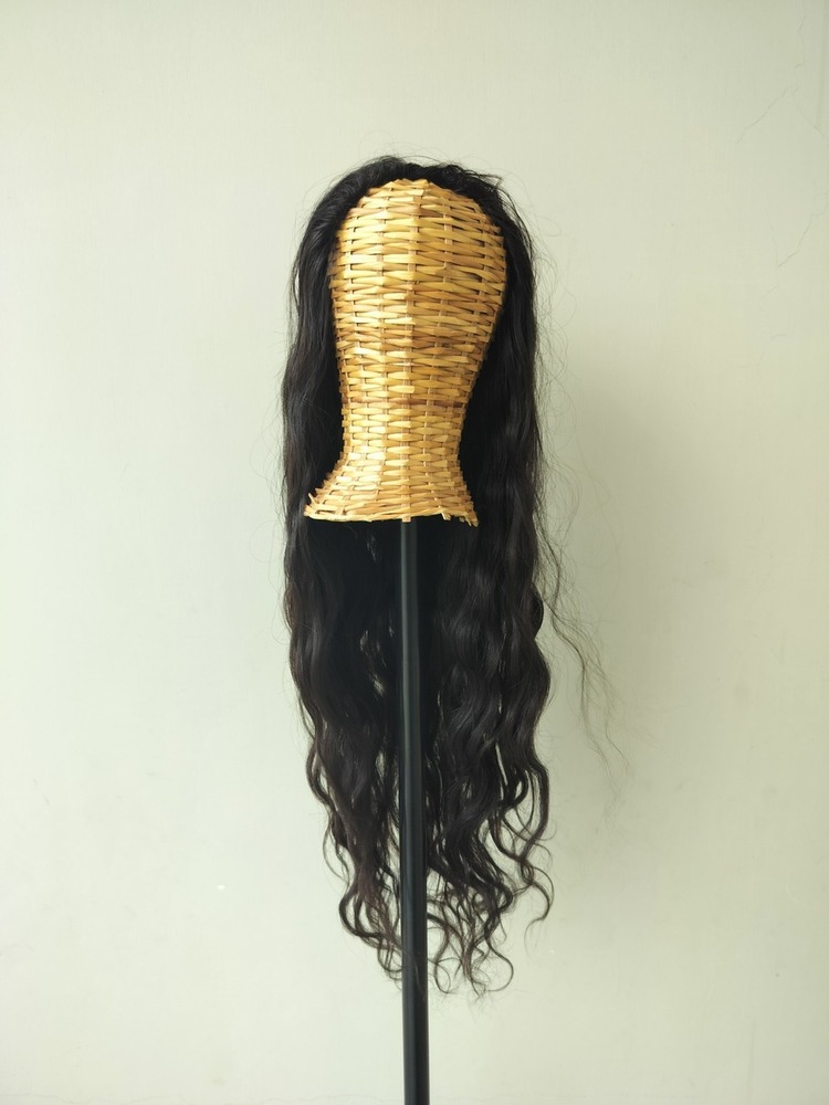 Half Head Deep Wavy Wig - Color: Natural Black