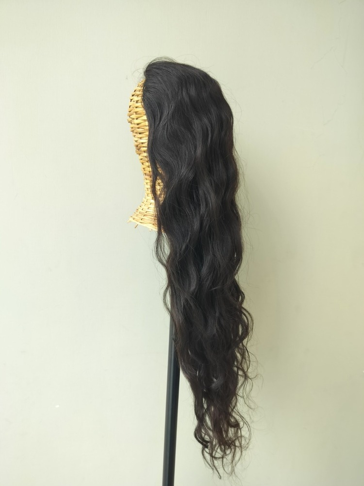 Half Head Deep Wavy Wig - Color: Natural Black