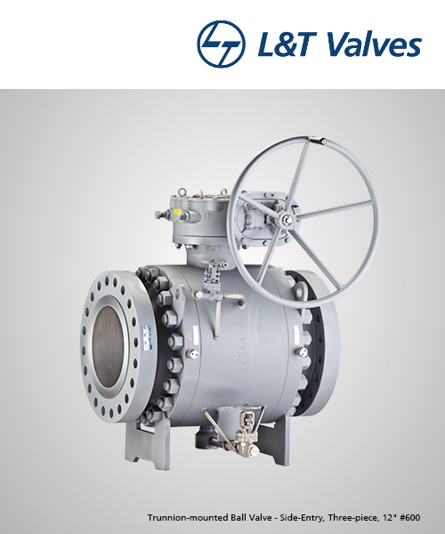 L&T Make Three Piece Design Trunnion Mounted Ball Valve