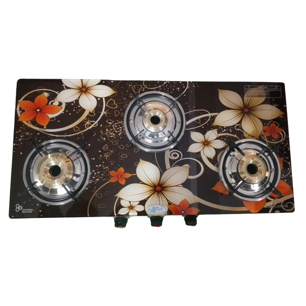 3 Burner Glass Top Gas Stove