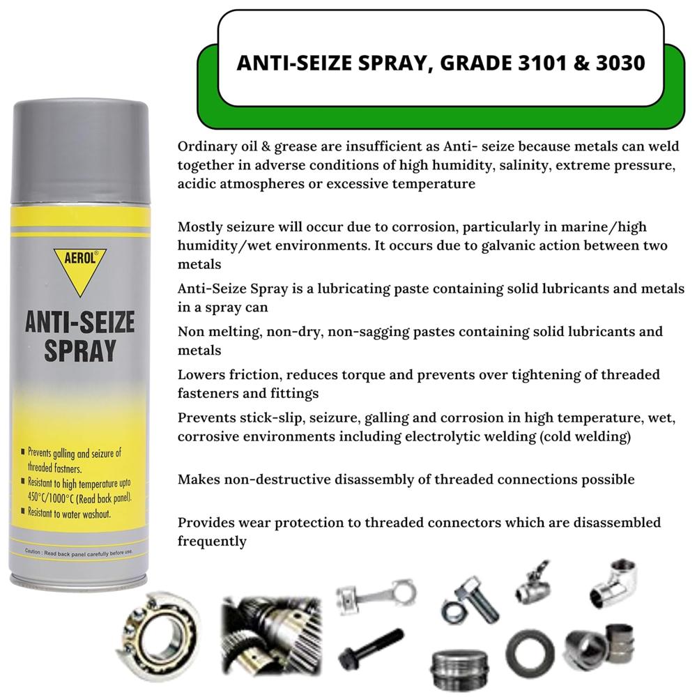 Aerol Anti-Seize Lubricant Spray, Grade 3101