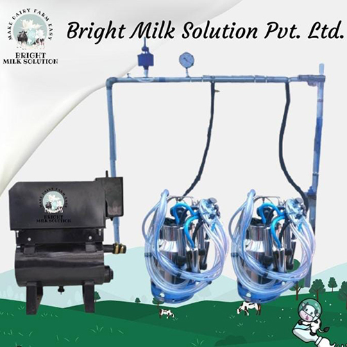 Fix Type Double Bucket Milking Machine - Color: Black