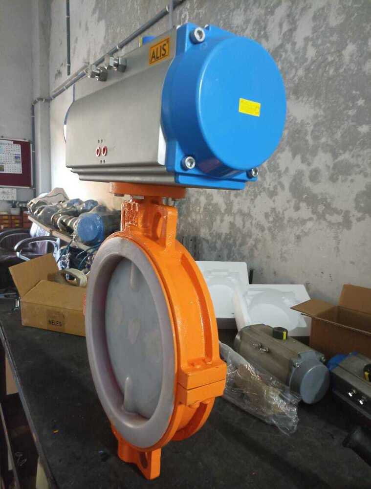 Ptfe Lineg Butterfly Valve - Color: Silver