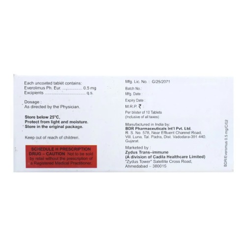 Everomus 0.5 Mg Tablet - Recommended For: Doctor