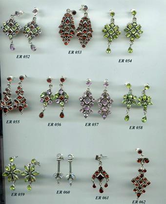 Fine Silver Jewelry, Cut Stone Earrings