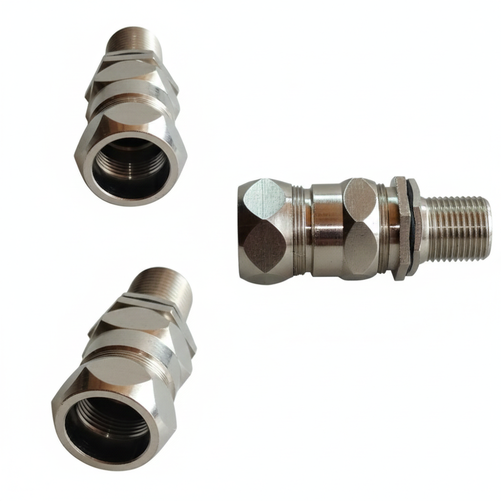32mm Double Compression Brass Cable Glands - Color: Sliver